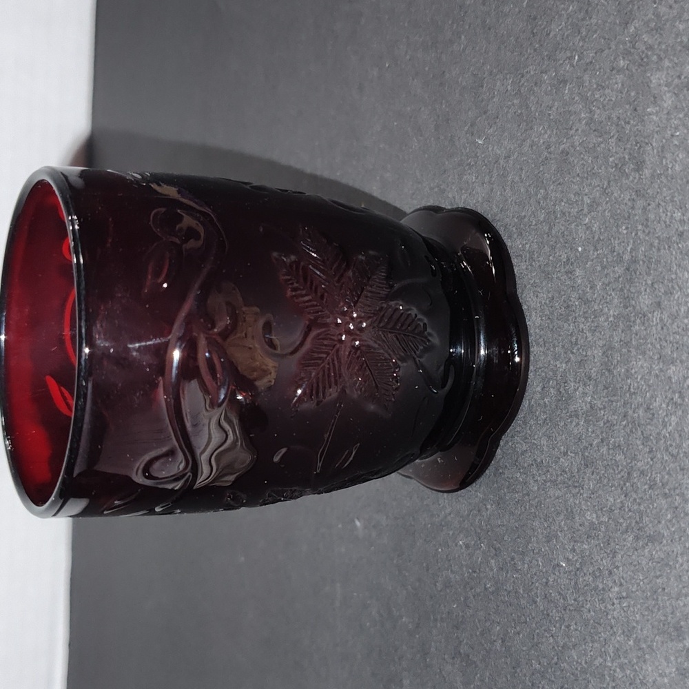 Vintage Princes House Fantasia Dark Red Glass Votive Holder